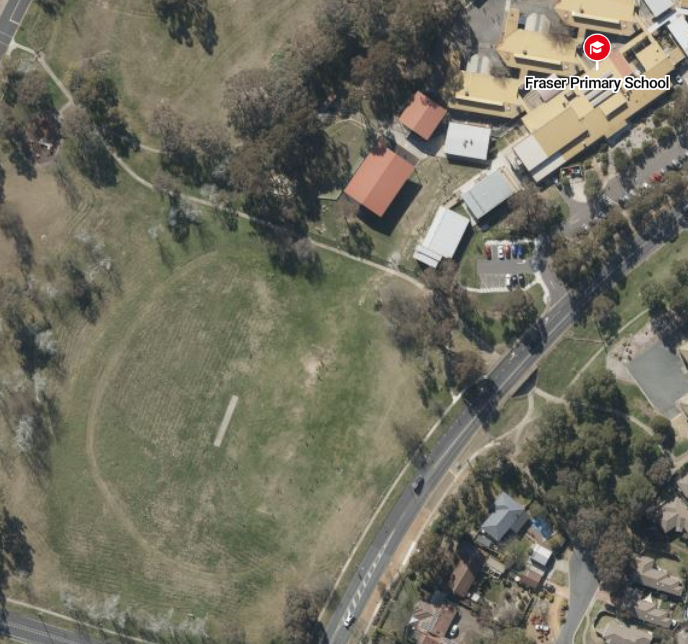 Fraser Oval in relation to school
